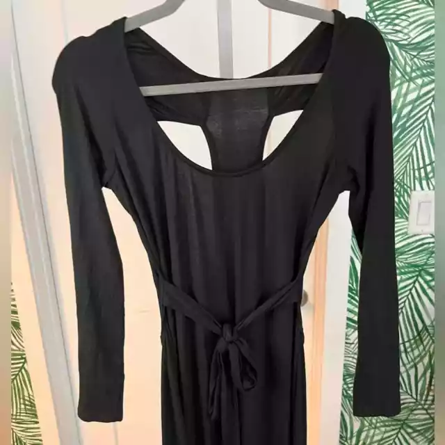 Rachel Pally Black Long Sleeve Cutout Maxi Dress XS 2