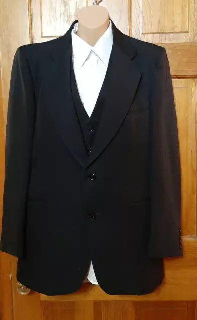 Boys Suit Black Size 18 Formal 3 Piece Suit with White Shirt Prom /,Wedding