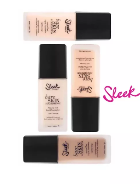 SLEEK Base Maquillaje fluido, BARE SKIN FOUNDATION Makeup Face Maquillage Teint