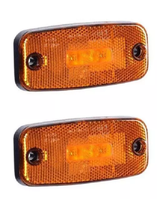 2 X Ámbar 12/24V LED Lateral Marcador Indicador Luces para Scania Man DAF Ford