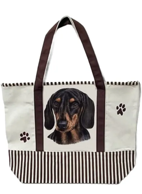 Dachshund Dog Heavy Duty Canvas Shopping Tote Bag