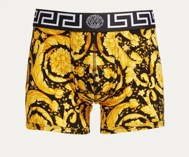 VERSACE Men's BAROCCO Greca boxer  BRIEFS Black/Gold SIZE Medium / 5 IT