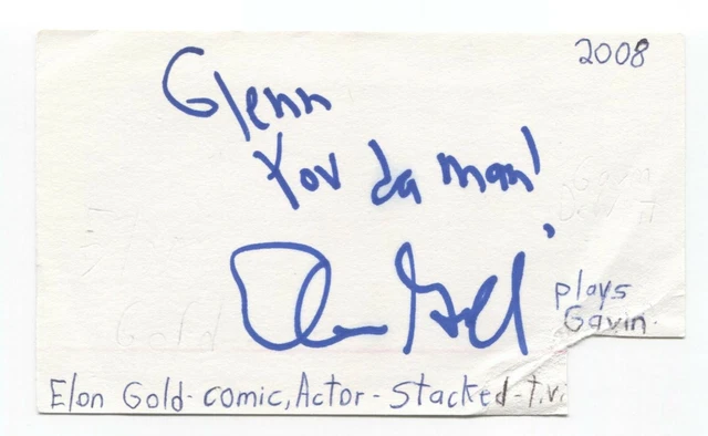 Elon Gold Signed 3x5 Index Card Autographed Signature Comedian Comic Actor