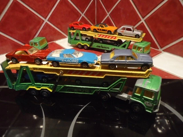 Camion Majorette Saviem PS30 Jaune 1:60 Avec Voitures - France 1980 - Collection Occasion