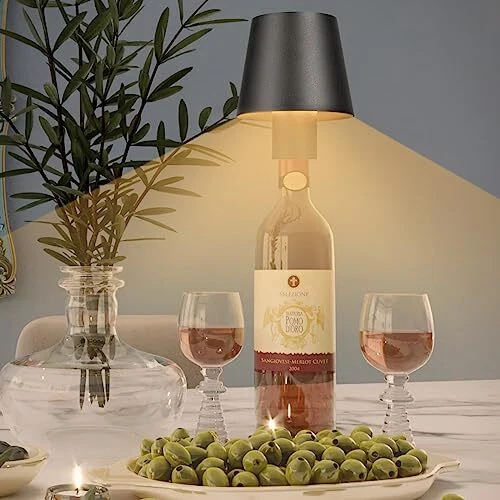 Beaeet Lampe De Bouteille LED Sans Fil, Tactile Et Réglable 3 Couleurs