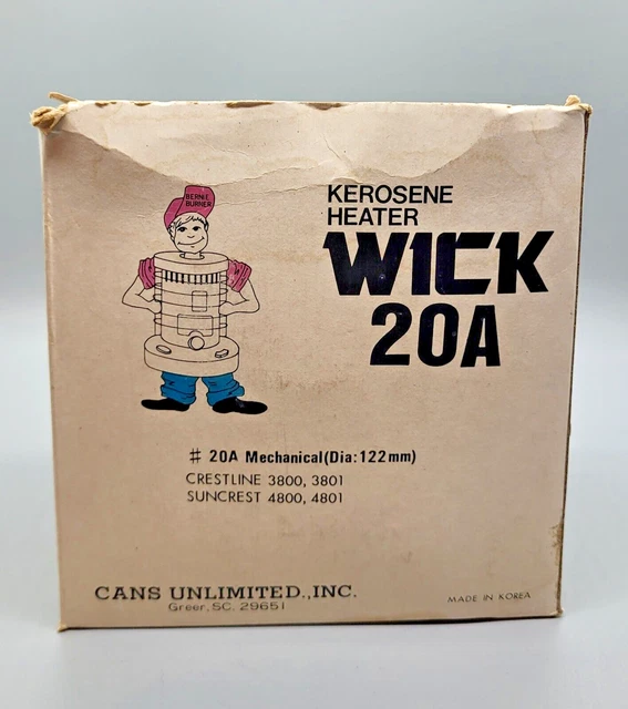 KEROSENE HEATER Replacement Wick #20A CRESTLINE SUNCREST New Old Stock Dura Heat