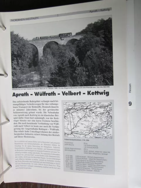 Neben- & Schmalspurbahnen 8 Nordrhein Westfalen Aprath Wülfrath Velbert Kettwig