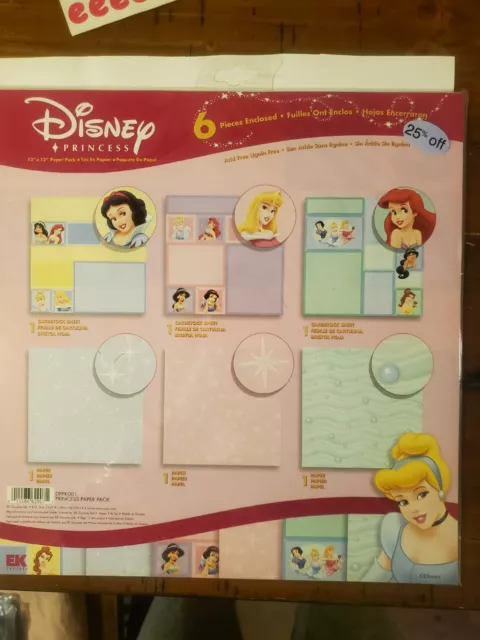 Paquete de papel de 12x12 de Disney Princess libro de recortes