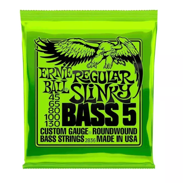 Bass Guitar Strings Ernie Ball 2836 Regular Slinky Bass 5 Strings 45-130