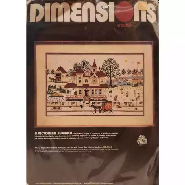Dimensions Crewel Kit "A Victorian Summer" #1331 Charles Wysocki 1987