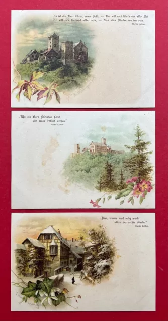 3 x Litho AK EISENACH in Thüringen um 1900 Wartburg   ( 120107