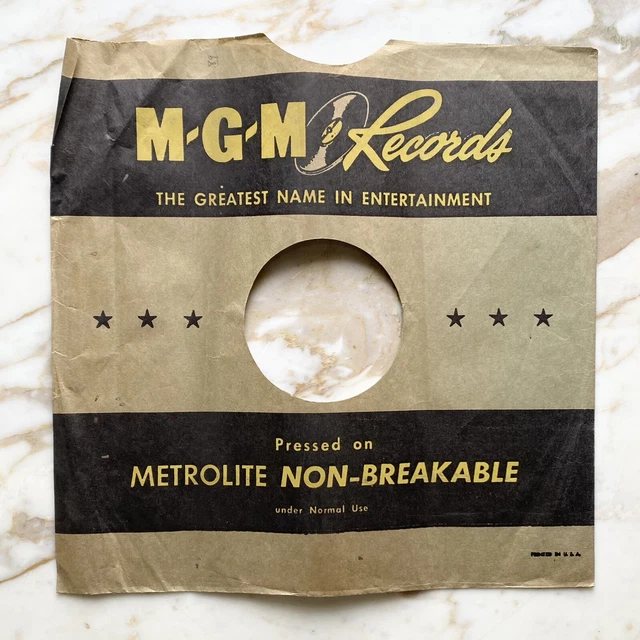Vintage MGM 78 RPM Company Logo Album Cover *NO RECORD INCLUDED - SLEEVE ONLY*