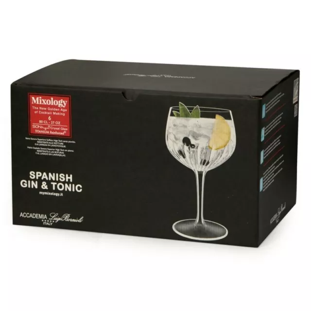 Luigi Bormioli Set of 4 Spanish Gin Glasses Mixology Collection Gift Boxed
