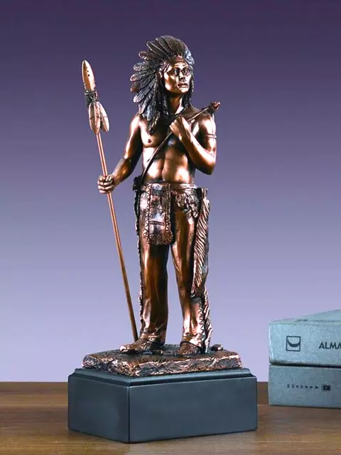 Indian Chief Warrior Sclupture Size 4.5"Wx12" Native American Indian Art Designe