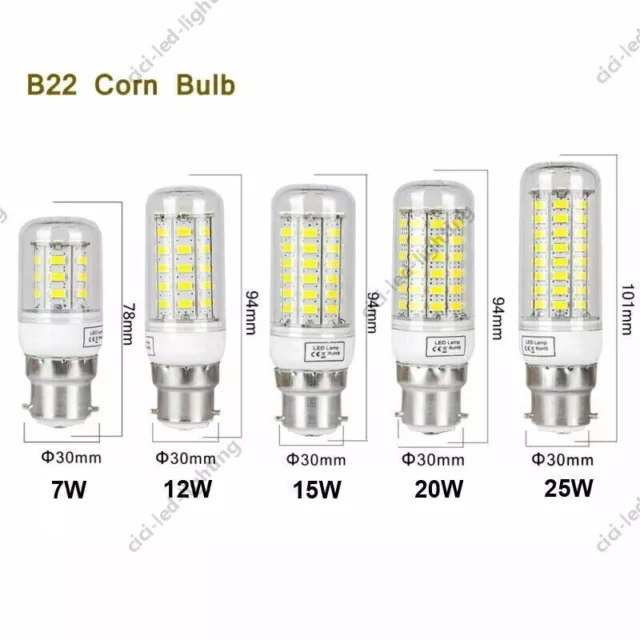 LED Birne GU10 G9 B22 7W 12W 15W 20W 25W Mais Lampe SMD Leuchtmittel Licht 2