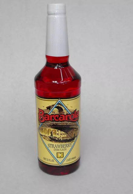 Gourmet Strawberry Syrup 32oz. Barcarola Coffee Drink and Italian Soda Flavor