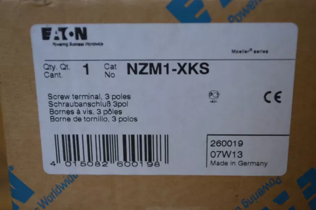 EATON Cover 3 Pole (for Screw Moeller Series Terminals) NZM1-XKS