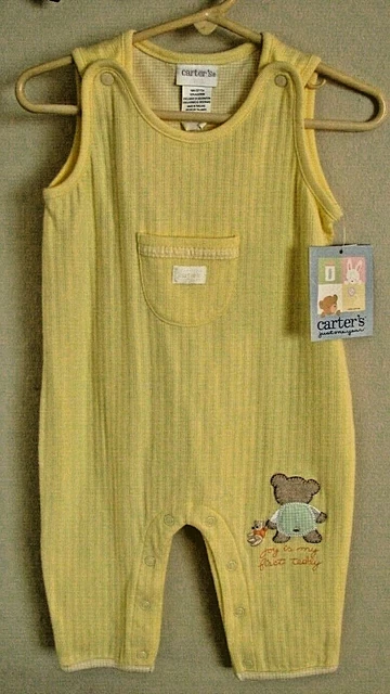 Carters Baby Infant Boy Girl 6-9 M Romper 1 piece JOY IS MY FIRST TEDDY Yellow