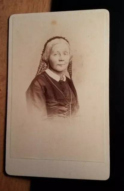old woman with veil? approx. 1860/70s CDV oven Darmstadt