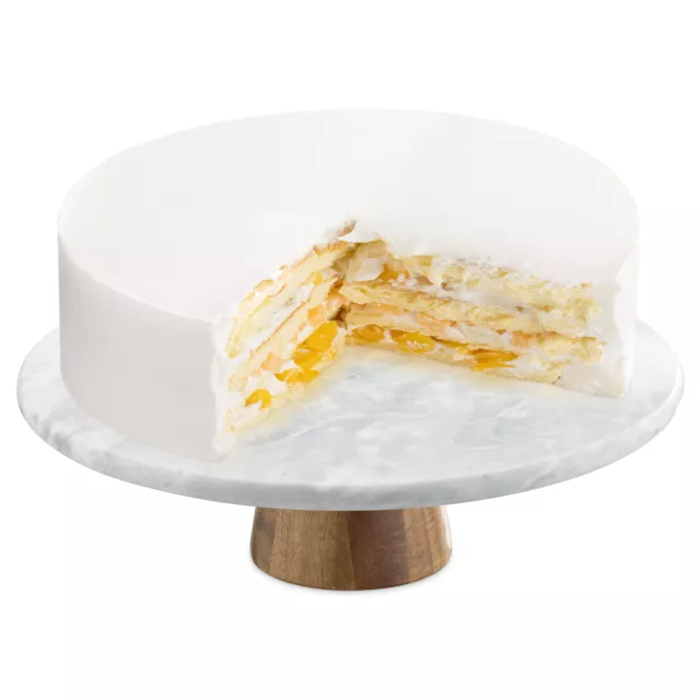 Soporte para tartas giratorio bandeja de 30 cm de mármol para tarta pasteles