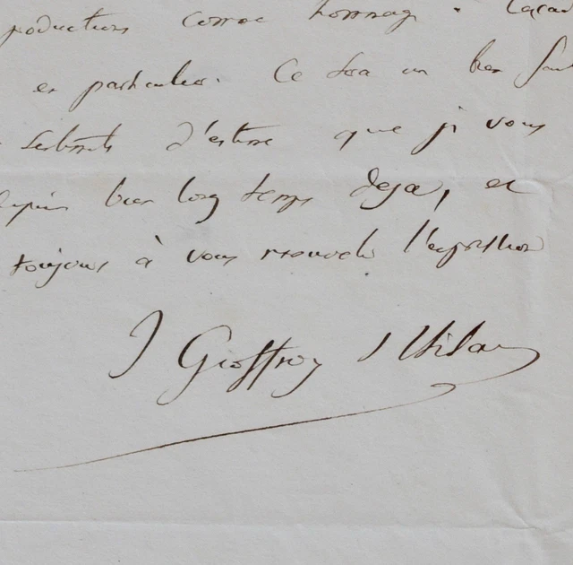 ISIDORE GEOFFROY SAINTHILAIRE écrit à un confrère de Nancy EUR 250,00