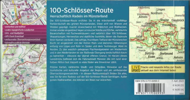 Radführer 100-Schlösser Route i Münsterland 1081 km 2023 1:75.000 NEU Bikeline 2