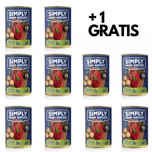 SIMPLY FROM NATURE Nassfutter Pferd mit Kartoffeln 400 g x 10 + 1 GRATIS