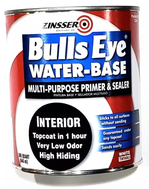 Base de agua para ojos de toro Zinsser sellador de imprimación multipropósito blanco tintado QT