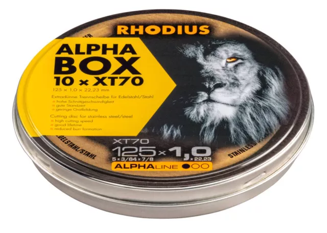 Rhodius Extradünne trennscheiben 125mm XT-70 Aktionsbox 10+2 Scheiben Stahl Edel