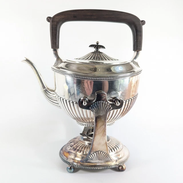 ANTIQUE GORHAM SILVER-PLATED Tilting Teapot with Warmer Stand