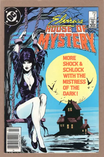 ELVIRA’S HOUSE OF MYSTERY #5 VF/NM NEWSSTAND variant cvr 1986 DC Comics