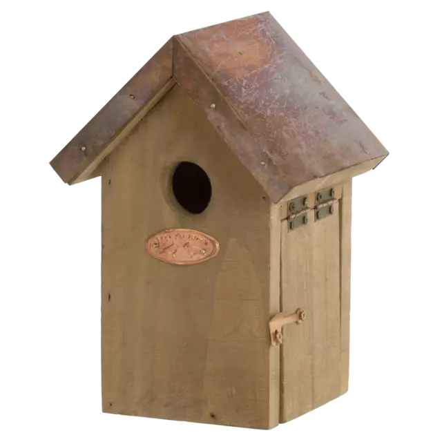 Copper Roof Bird House Nest Nesting Box for WREN FSC Certified Wood 20cm