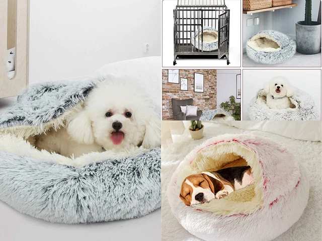 Dog Bed Pet Cat Round Plush Kitten Warm Sleeping Nest Bed Cave House Cat Igloo