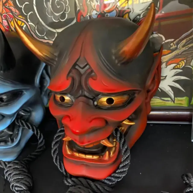 Halloween Japanese Prajna Devil Hannya Noh Kabuki Demon Oni Samurai Full Mask