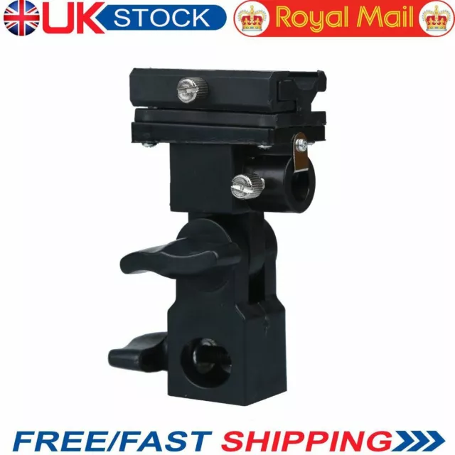 UK Hot shoe Flash Speedlite Bracket B Type Umbrella Holder Swivel Light Stand