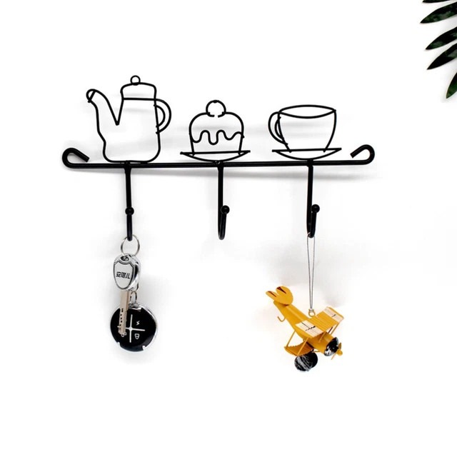 2 PCS Metal Hanging Hook Creative Hanger Wrought Iron Wall-mounted