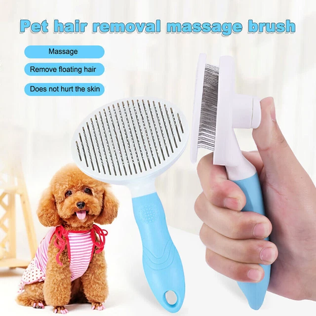 Pet Dog Cat Grooming Self Cleaning Slicker Brush Hair Remover Comb Massage Tool