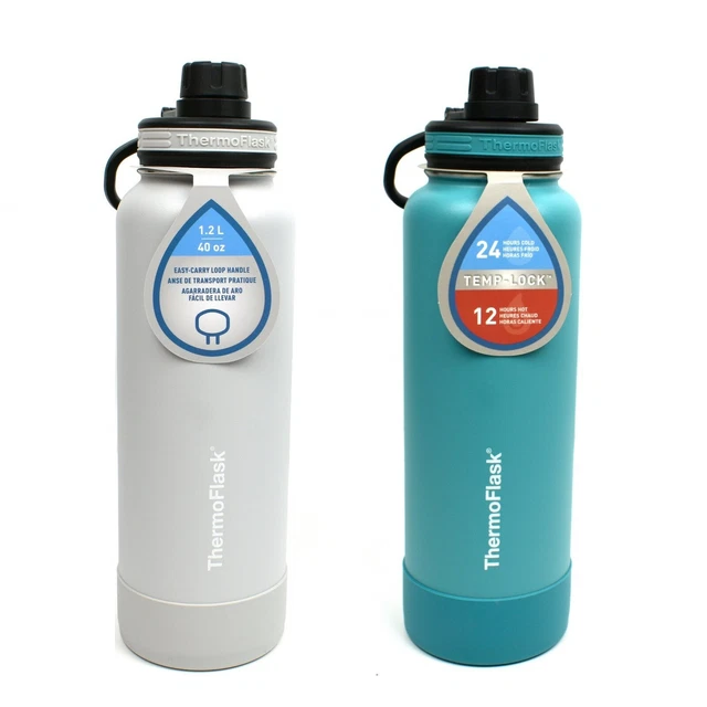 ThermoFlask Vacuum Insulated Stainless Steel Water Bottle 40oz/1.2L, 2 Bottles