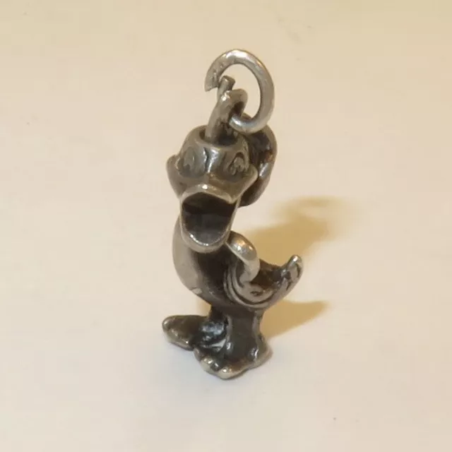 VINTAGE Silver 3-D DUCK Bracelet CHARM Moveable Head Turns Cartoon Estate VS11U