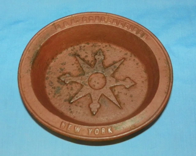 Antique M & H Schrenkeisen New York Umbrella Drip Pan Cast Iron
