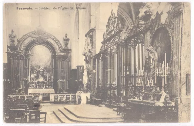 CPA 60 - BEAUVAIS (Oise) - Intérieur de l'Eglise St-Etienne. (Dos non divisé)