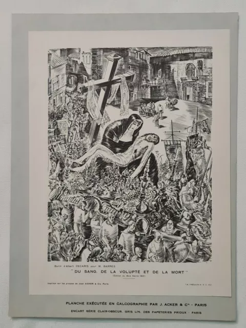 1938 Albert Decaris Blood, Voluptuousness and Death Color Print