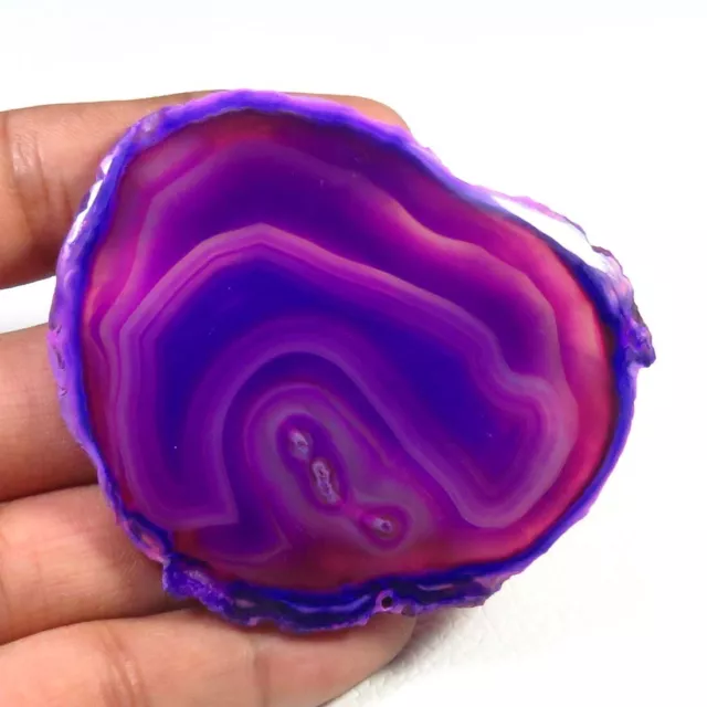 NICE! Genuine Slice Agate Cabochon 63x55mm. Pink SLICE Geode Gemstone. SCL-1365