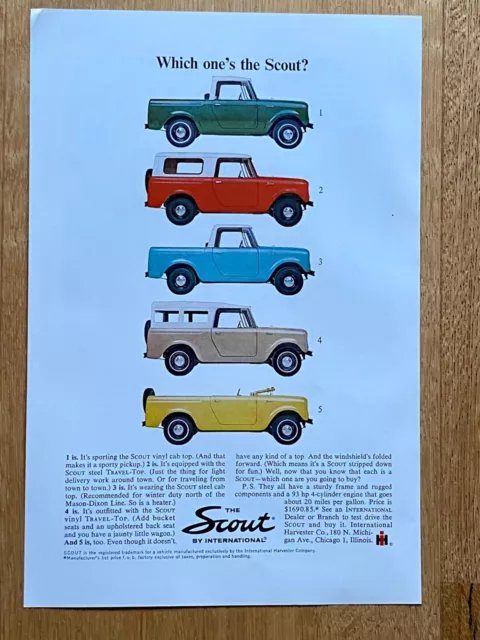 IHC Scout International Harvester Original 1964 Vintage Advert Werbung Reklame *