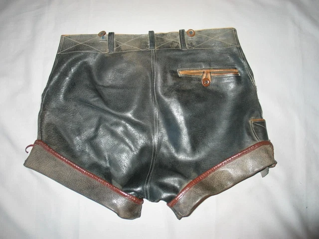 Kurze uralte, antike Trachtenlederhose speckig Gr. 52 2