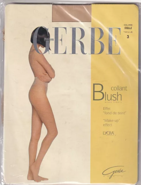 Collant GERBE BLUSH 8 deniers Coquille. Taille 3 - 9½. Ultra sheer tights.