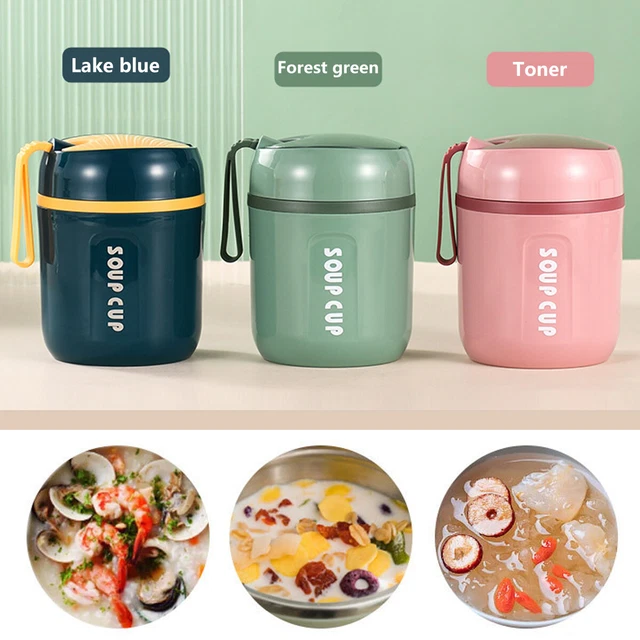 480ML FOOD FLASKS Stainless Steel Lunch Flask with Foldable Spoon Thermal LoviI EUR 19,29