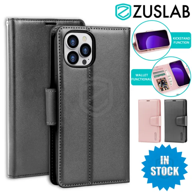 For Apple iPhone 15 Pro Max Plus Case Hanman Flip PU Leather Wallet Stand Cover