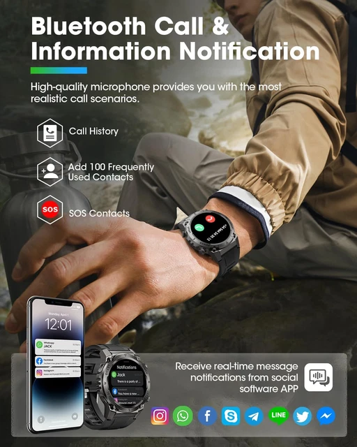 Smartwatch Uomo AMOLED Orologio Con Orologio