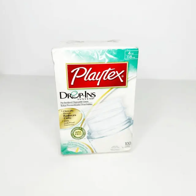 Playtex Baby Nurser Bottle Drop-Ins Liners 4 oz 118 count SEALED BOX UNOPENED